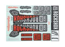 Rockshox Set Adesivi Troy Lee Design &Oslash;35mm - Argento/Arancia