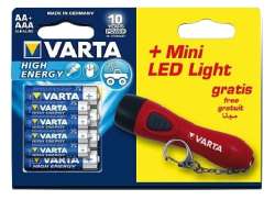 Varta High Energy Batterie 4xAA/4xAAA 1,5V + Mini Luce